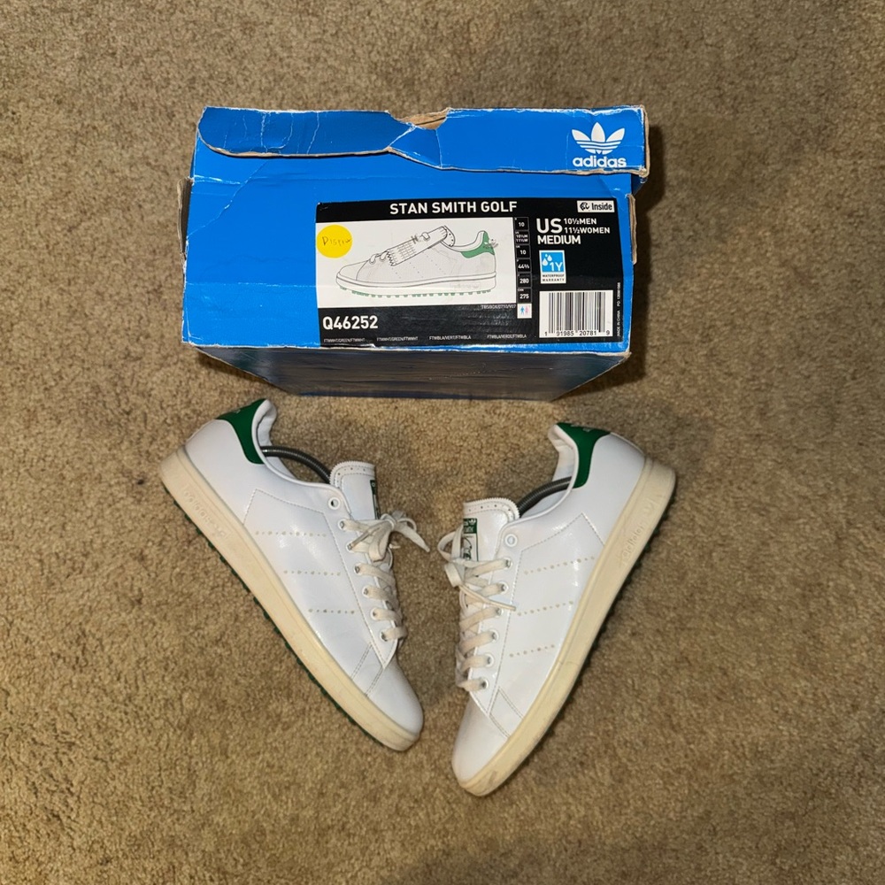 Adidas X Stan Smith Classic White Green Golf Shoes Spikeless